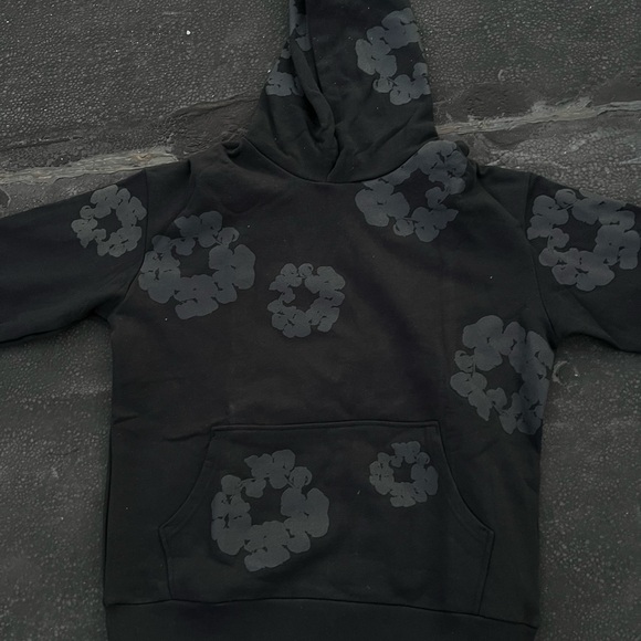 BLACK ON BLACK DENIM TEARS HOODIE